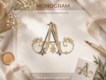 AA Wedding Monogram Logo | Elegant Initials Vector Product Image 6