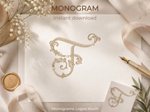 F Monogram Logo, Elegant Initial Monogram Product Image 5