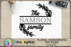 Family name frame SVG / Floral wreath SVG Product Image 1