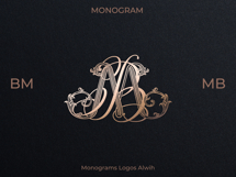 MB BM Wedding Monogram Logo | Elegant Initials Vector Product Image 2
