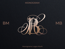 MB BM Wedding Monogram Logo | Elegant Initials Vector Product Image 6