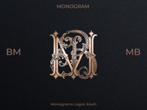 MB BM Wedding Monogram Logo | Elegant Initials Vector Product Image 2