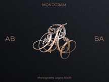 AB BA Wedding Monogram Logo | Elegant Initials Vector Product Image 2