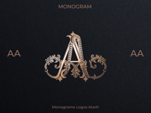 AA Wedding Monogram Logo | Elegant Initials Vector Product Image 7