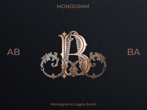 AB BA Wedding Monogram Logo | Elegant Initials Vector Product Image 4