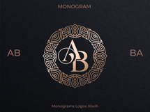 AB BA Wedding Monogram Logo | Elegant Initials Vector Product Image 6