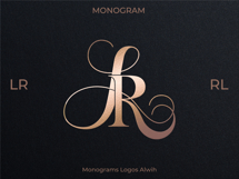 LR RL Wedding Monogram Logo | Elegant Initials Vector Product Image 3