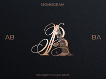 AB BA Wedding Monogram Logo | Elegant Initials Vector Product Image 4