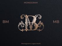MB BM Wedding Monogram Logo | Elegant Initials Vector Product Image 2