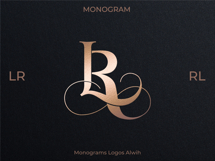 LR RL Wedding Monogram Logo | Elegant Initials Vector Product Image 4