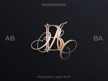 AB BA Wedding Monogram Logo | Elegant Initials Vector Product Image 4