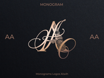 AA Wedding Monogram Logo | Elegant Initials Vector Product Image 8