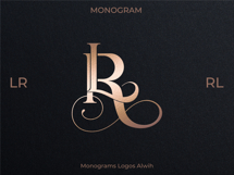 LR RL Wedding Monogram Logo | Elegant Initials Vector Product Image 5