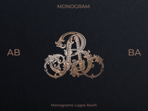 AB BA Wedding Monogram Logo | Elegant Initials Vector Product Image 6