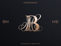 MB BM Wedding Monogram Logo | Elegant Initials Vector Product Image 2