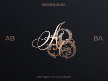 AB BA Wedding Monogram Logo | Elegant Initials Vector Product Image 4