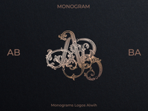 AB BA Wedding Monogram Logo | Elegant Initials Vector Product Image 4