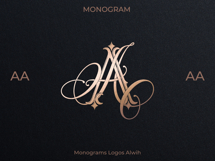 AA Wedding Monogram Logo | Elegant Initials Vector Product Image 7