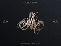 AA Wedding Monogram Logo | Elegant Initials Vector Product Image 8