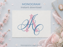 AA Wedding Monogram Logo | Elegant Initials Vector Product Image 8
