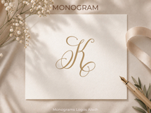 K Monogram Logo, Elegant Initial Monogram Product Image 2