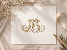 MB BM Wedding Monogram Logo | Elegant Initials Vector Product Image 8
