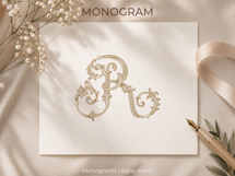 R Monogram Logo, Elegant Initial Monogram Product Image 3