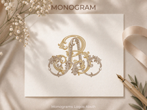AB BA Wedding Monogram Logo | Elegant Initials Vector Product Image 5