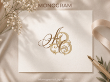 AB BA Wedding Monogram Logo | Elegant Initials Vector Product Image 9