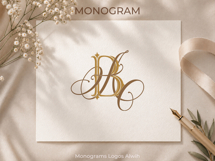 AB BA Wedding Monogram Logo | Elegant Initials Vector Product Image 9