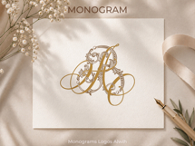 AB BA Wedding Monogram Logo | Elegant Initials Vector Product Image 7