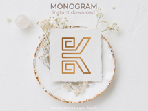 K Monogram Logo, Elegant Initial Monogram Product Image 2