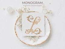 L Monogram Logo, Elegant Initial Monogram Product Image 2