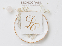 L Monogram Logo, Elegant Initial Monogram Product Image 2