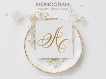 A Monogram Logo, Elegant Initial Monogram Product Image 5