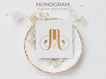 M Monogram Logo, Elegant Initial Monogram Product Image 8