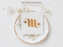 M Monogram Logo, Elegant Initial Monogram Product Image 2
