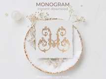 H Monogram Logo, Elegant Initial Monogram Product Image 3