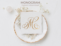 M Monogram Logo, Elegant Initial Monogram Product Image 3