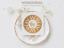 WG GW Wedding Monogram Logo | Elegant Initials Vector Product Image 3