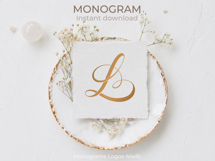 L Monogram Logo, Elegant Initial Monogram Product Image 3