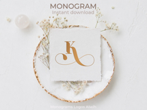 K Monogram Logo, Elegant Initial Monogram Product Image 2