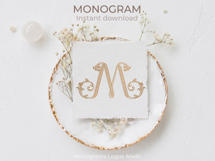 M Monogram Logo, Elegant Initial Monogram Product Image 3