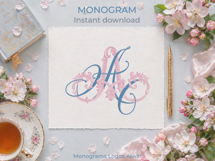 AA Wedding Monogram Logo | Elegant Initials Vector Product Image 9