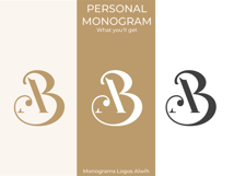 AB BA Wedding Monogram Logo | Elegant Initials Vector Product Image 2