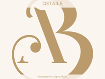 AB BA Wedding Monogram Logo | Elegant Initials Vector Product Image 3