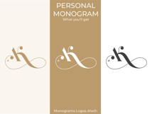 AK KA Wedding Monogram Logo | Elegant Initials Vector Product Image 5