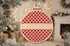 Monogram Bauble Laser Cut Wood File, Christmas Ornament SVG Product Image 2