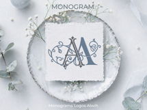 AA Wedding Monogram Logo | Elegant Initials Vector Product Image 6