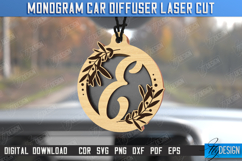 Monogram Car Charm Laser Cut, Rear View Mirror Car Accessory Product Image 7